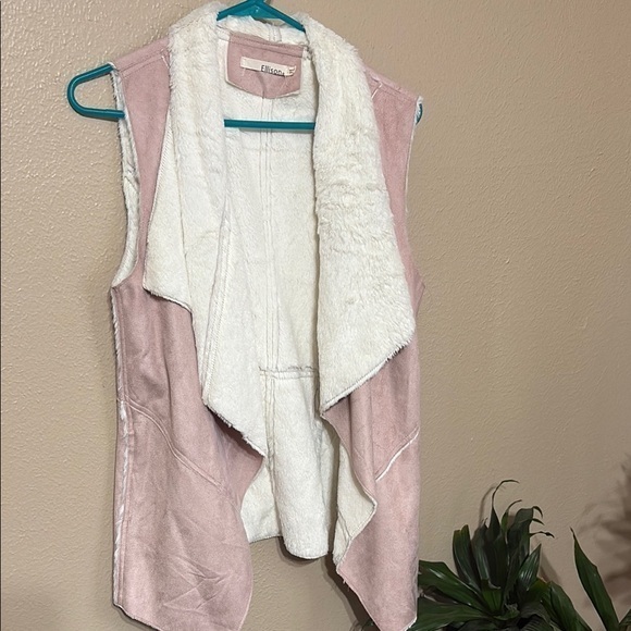 Ellison Jackets & Blazers - Ellison Pink and Cream Sleeveless Vest